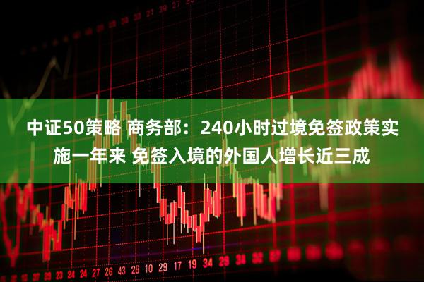 中证50策略 商务部：240小时过境免签政策实施一年来 免签入境的外国人增长近三成