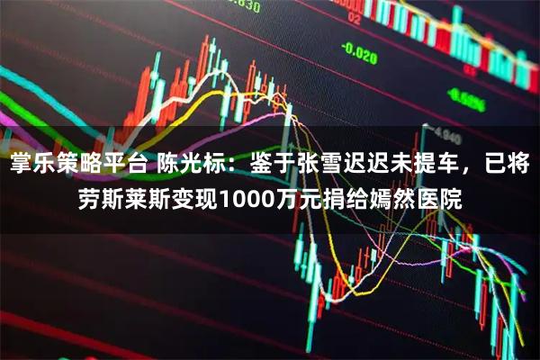 掌乐策略平台 陈光标:鉴于张雪迟迟未提车,已将劳斯莱斯变现1000万元捐给嫣然医院